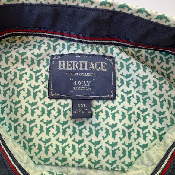 Men’s Heritage Report Collection Short Sleeve Shirt Dolphins Pattern Size XXL​ - Picture 3 of 6